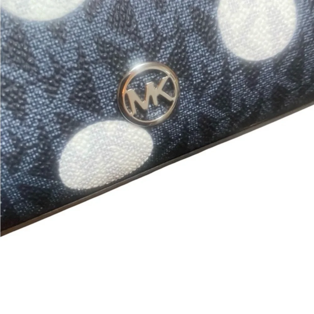Michael Kors jet set polka dot signature logo travel cosmetic makeup bag